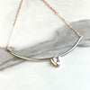 Personalized Heart Initial Necklace - Sterling Silver & 14kt Rose Gold-Filled