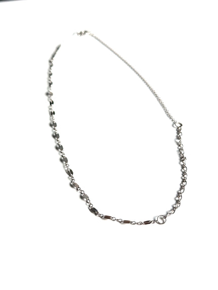 Patchwork Collar Silver Layering Chain Necklace - Hypoallergenic Jewelry