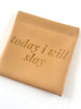 Tan Leatherette Jewelry Pouch with Motivational Quote - Today I Will Slay