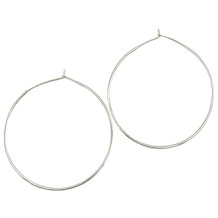 Shawny - Sterling Silver Classic Large Hoop Earrings - The Pink Locket