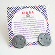 Libra Zodiac Constellation Sterling Silver Disc Earrings